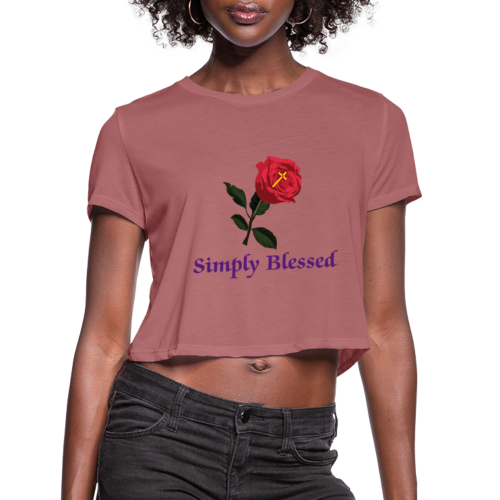 SIE CAPS SIMPLY BLESSED Bella Canvas Women's Cropped T-Shirt - mauve