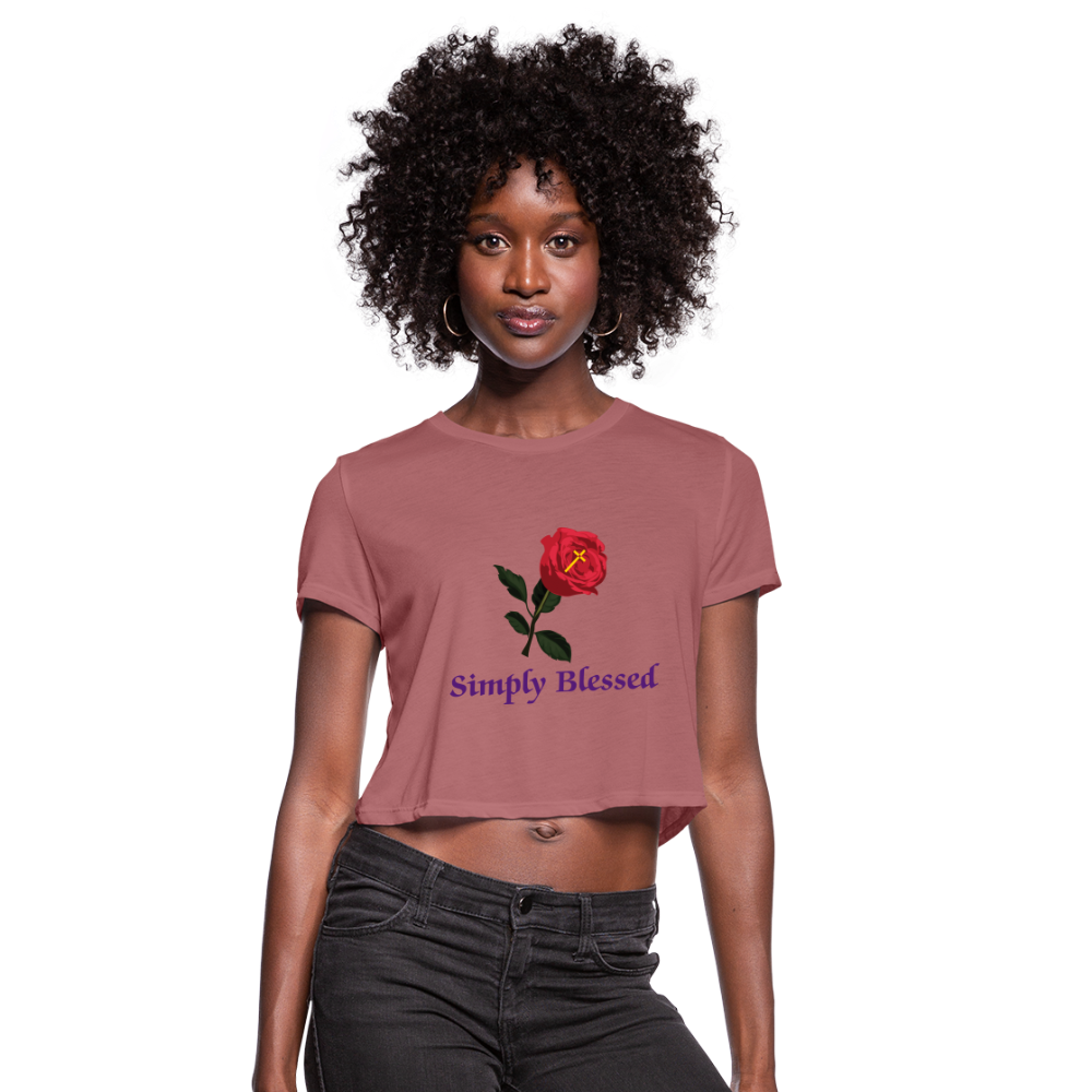 SIE CAPS SIMPLY BLESSED Bella Canvas Women's Cropped T-Shirt - mauve