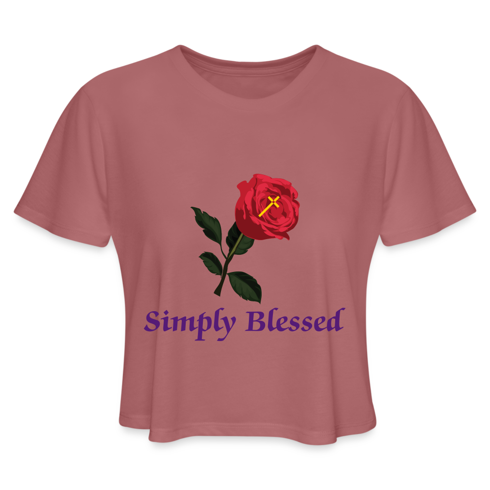 SIE CAPS SIMPLY BLESSED Bella Canvas Women's Cropped T-Shirt - mauve