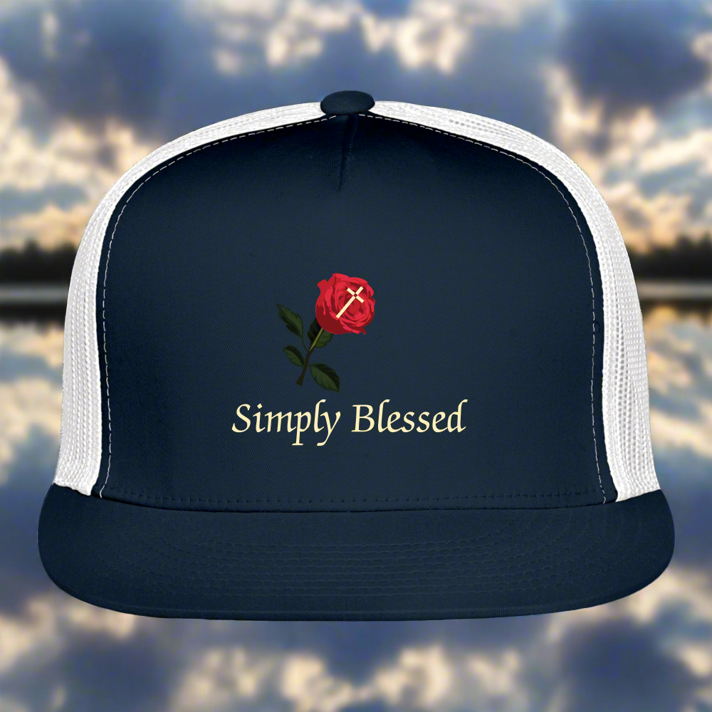 SIE CAPS SIMPLY BLESSED Camo Trucker Cap - navy/white