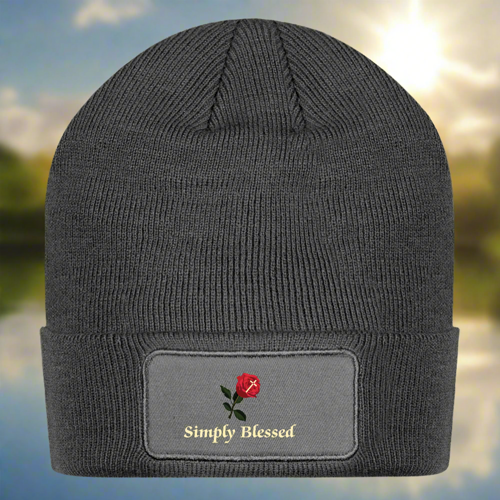 SIE CAPS SIMPLY BLESSED Patch Beanie Cap - charcoal grey