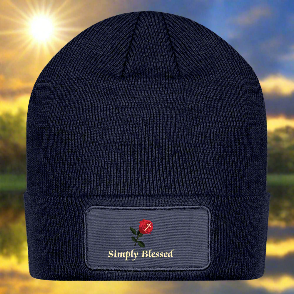 SIE CAPS SIMPLY BLESSED Patch Beanie Cap - navy