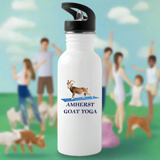 SIE CAPS AMHERST GOAT YOGA Stainless Water Bottle - white