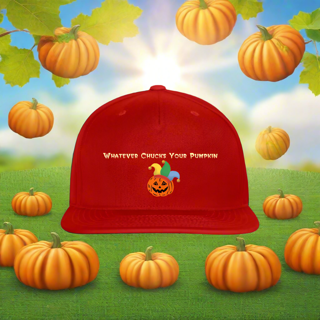 SIE CAPS "WHATEVER CHUCKS YOUR PUMPKIN" Authentic Snapback Baseball Cap - red