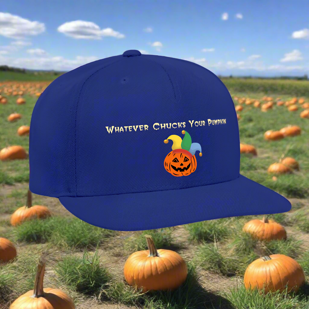 SIE CAPS "WHATEVER CHUCKS YOUR PUMPKIN" Authentic Snapback Baseball Cap - royal blue