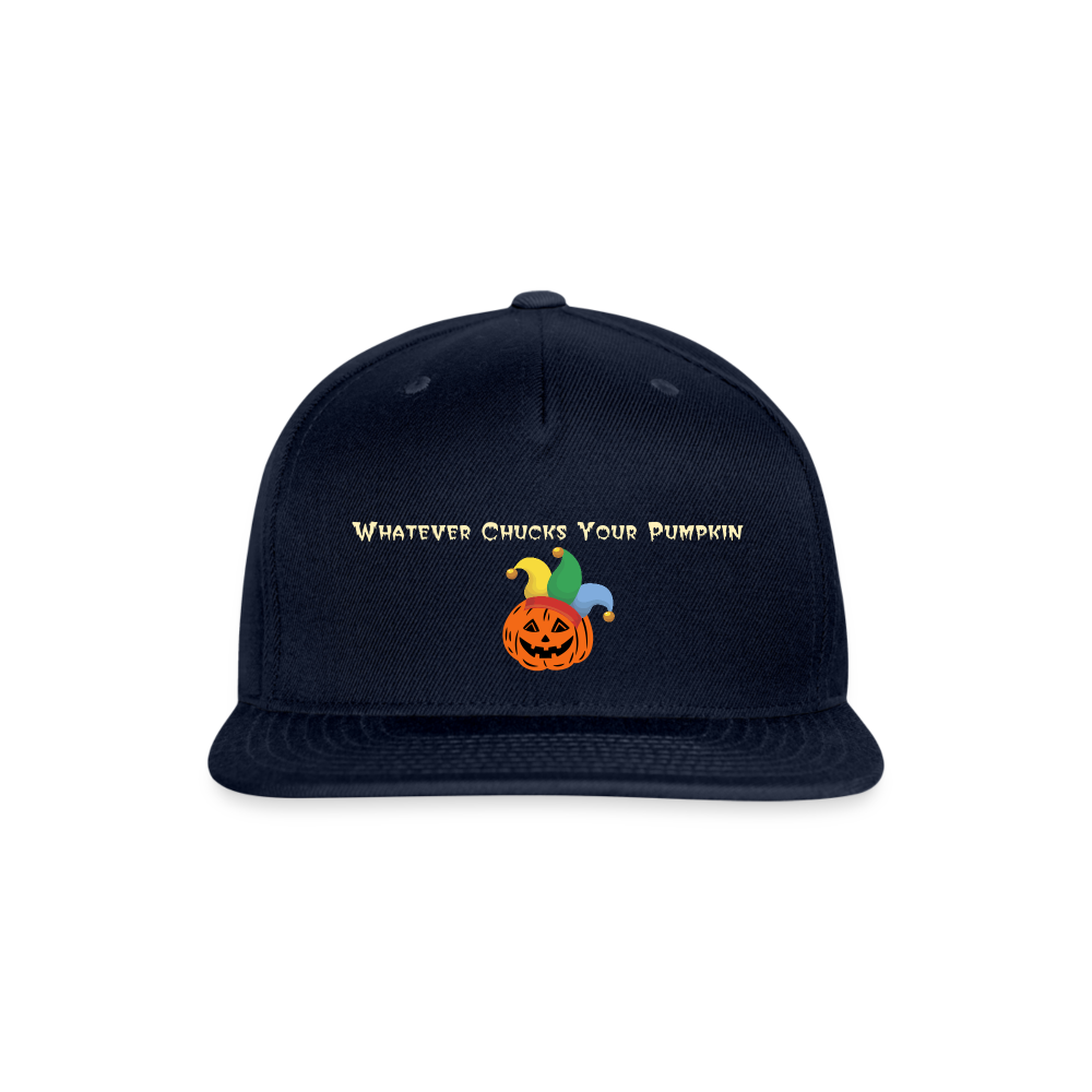 SIE CAPS "WHATEVER CHUCKS YOUR PUMPKIN" Authentic Snapback Baseball Cap - navy