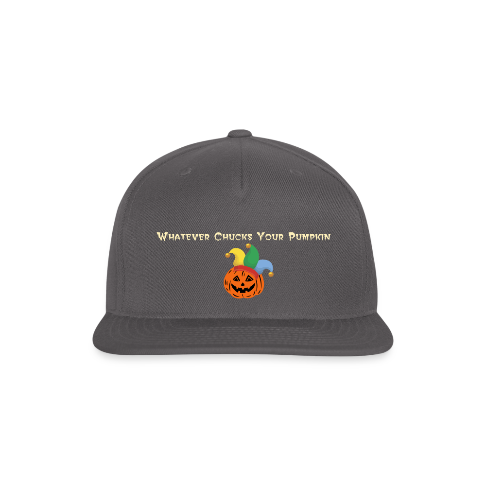 SIE CAPS "WHATEVER CHUCKS YOUR PUMPKIN" Authentic Snapback Baseball Cap - dark grey