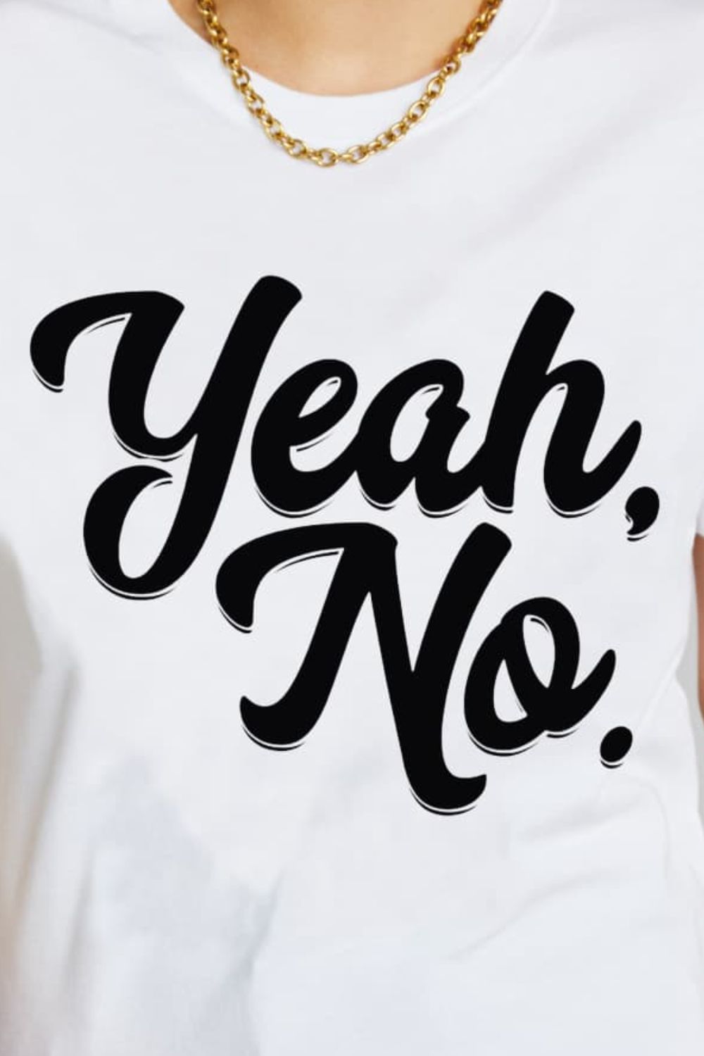 Simply Love Full Size "YEAH, NO" Graphic Cotton T-Shirt