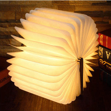 Foldable Designed LED Wood Grained Leather Book Light