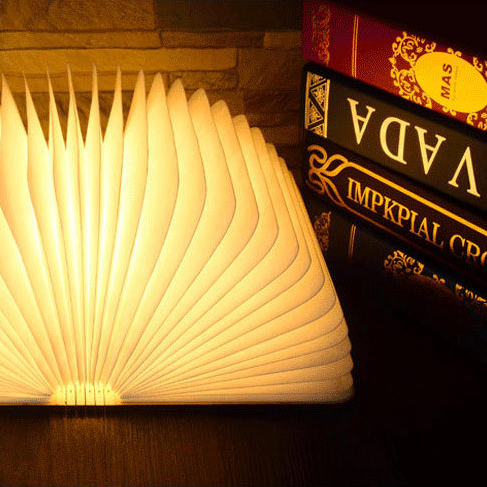 Foldable Designed LED Wood Grained Leather Book Light