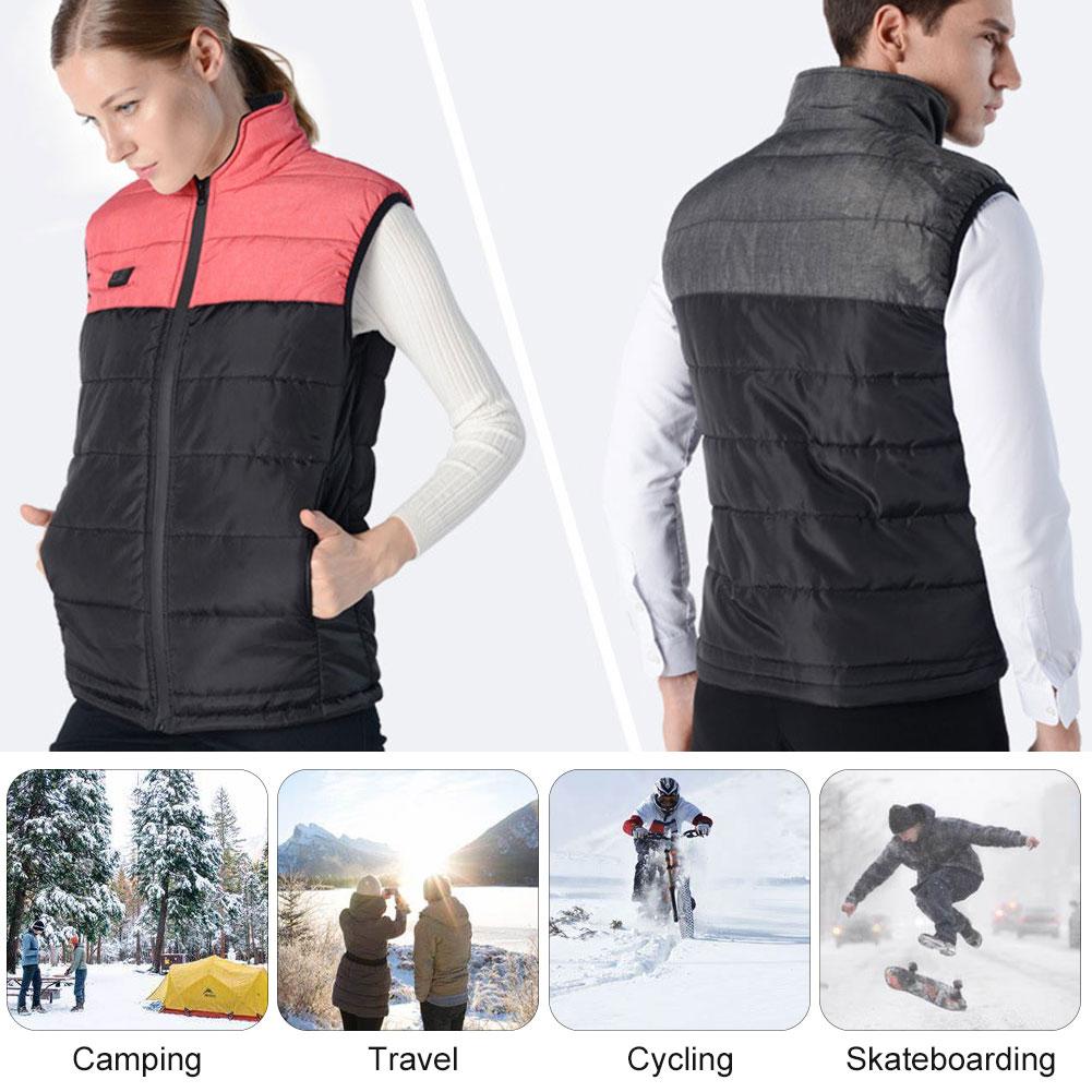 Men/Women Electric Heated Winter Vests 4 Heating Zones