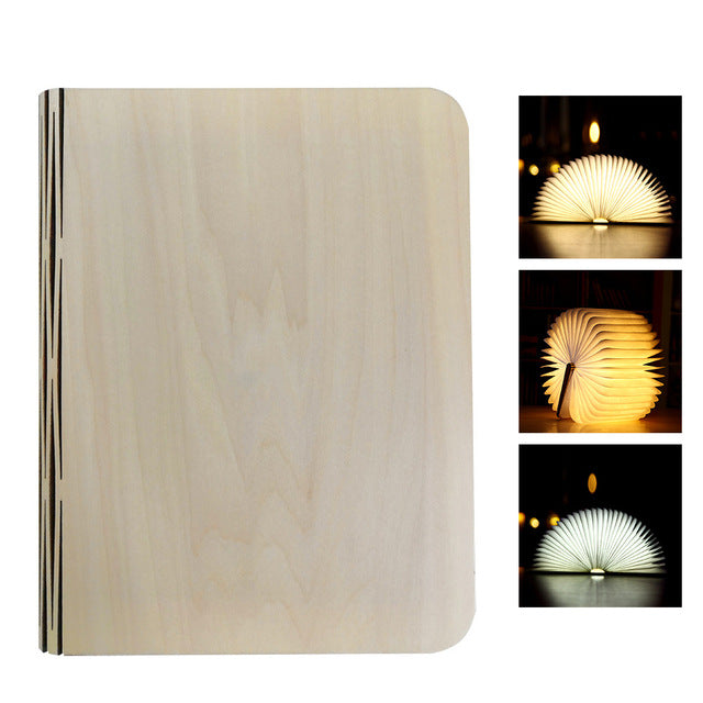Foldable Designed LED Wood Grained Leather Book Light