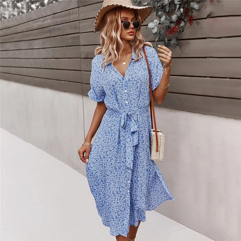 Midi Button Anne Dress