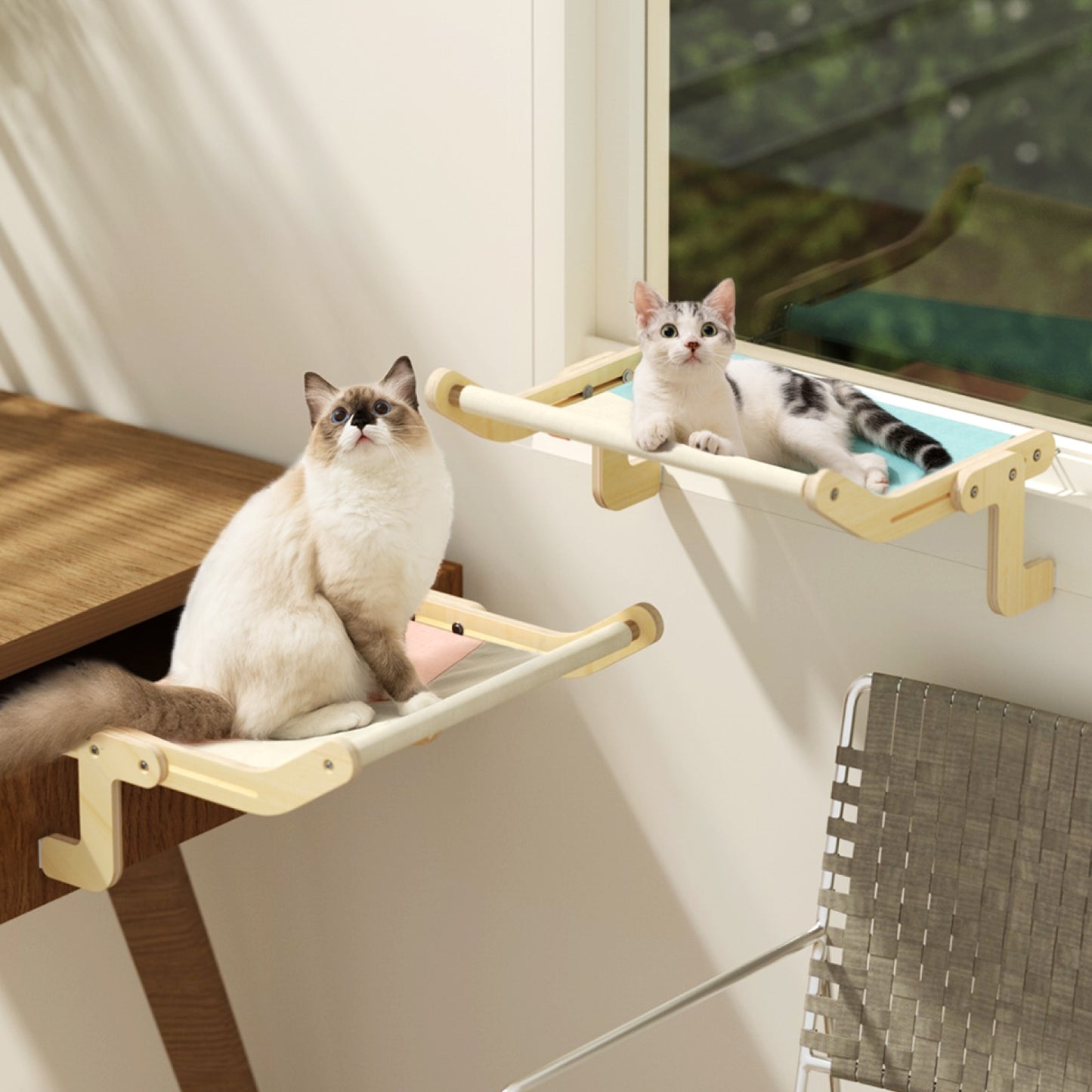 Mewoofun Sturdy Cat Window Perch Cotton Canvas Easy Washable Hot Selling Hammock