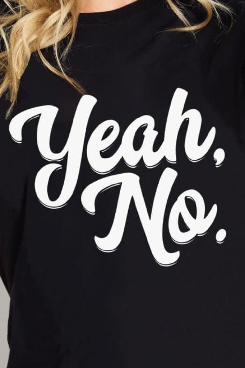 Simply Love Full Size "YEAH, NO" Graphic Cotton T-Shirt