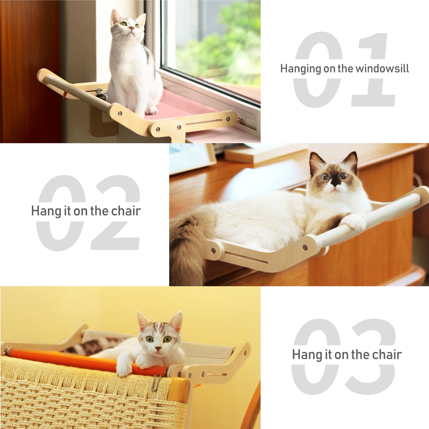 Mewoofun Sturdy Cat Window Perch Cotton Canvas Easy Washable Hot Selling Hammock